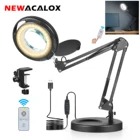 Пульт дистанционного управления NEWACALOX, лупа с 5X светодиодный дами, USB лупа, лампа с пылезащитной крышкой для чтения, настольная лампа для пайки