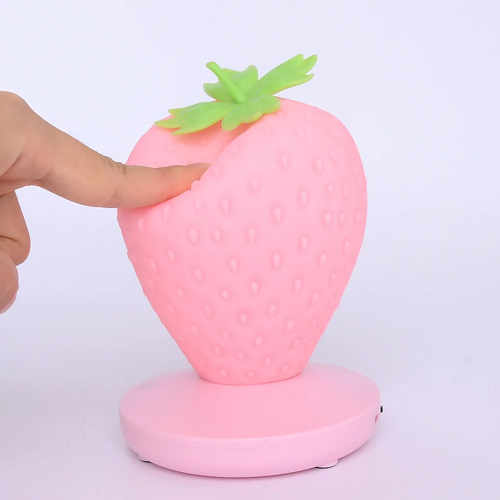 

Strawberry Touch Control USB Charging Bedside Silicone Bedroom Desktop Night Light Eye Protection Dimmable Gift Home Decor Led