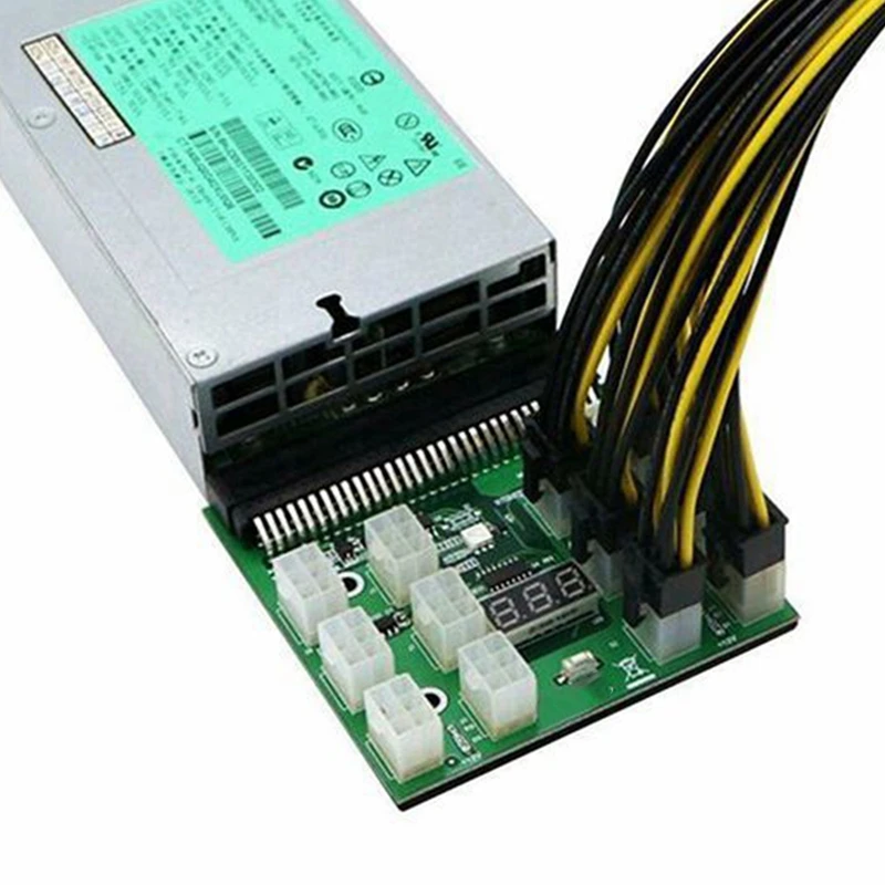 

Power Module Breakout Board Kits with 12Pcs 6Pin to 8Pin (6+2)Pin Power Cable for HP 1200W 750W PSU GPU Mining Ethereum