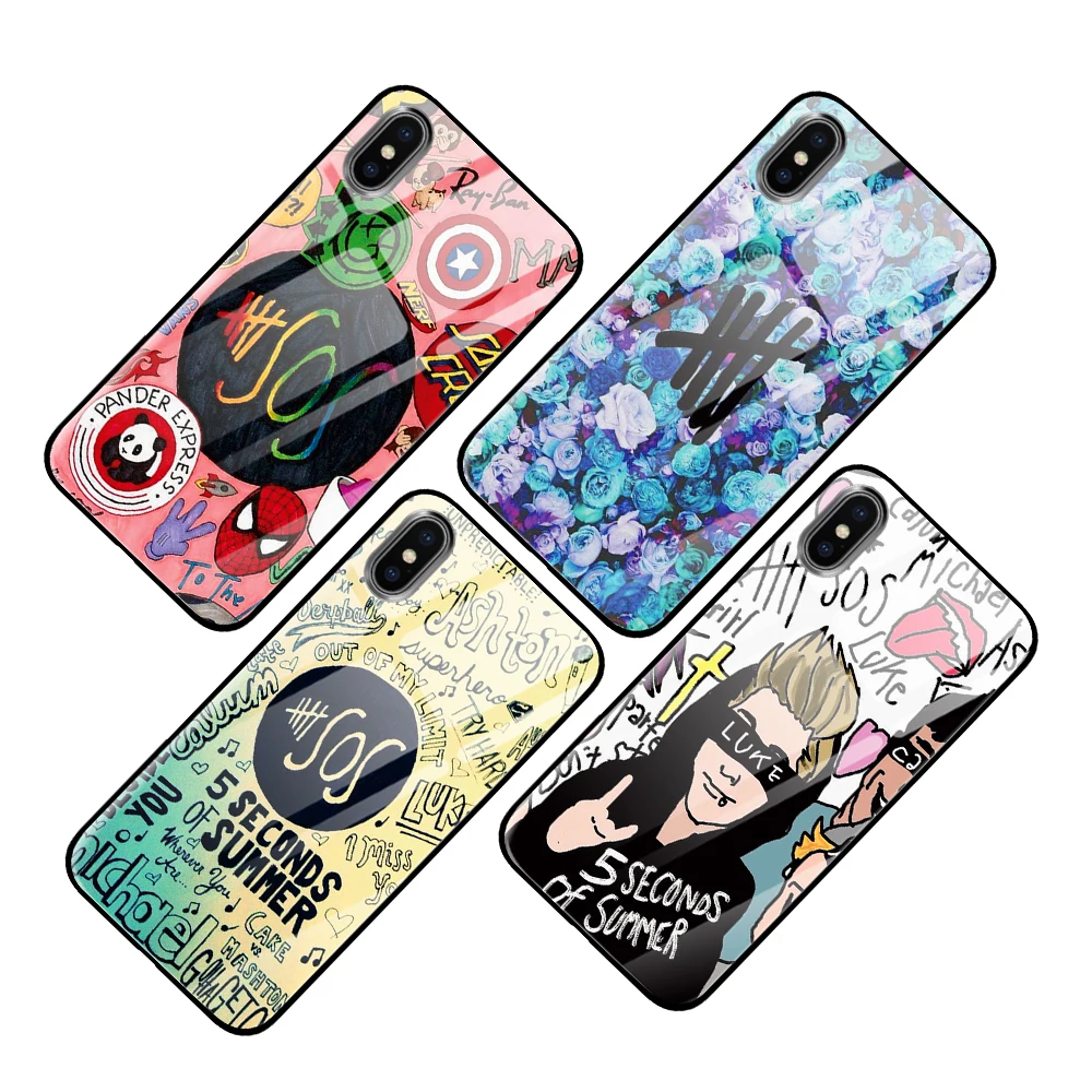 5 seconds of summer 5sos для iPhone 5S 6 6s 7 8 Plus X XS XR 11 Pro макс. закаленное стекло чехлы | Мобильные