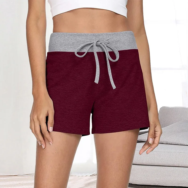 

Tummy Control Yoga Shorts for Women Workout Running Sports Shorts High Waist Lace Stitching Shorts Yoga Pants