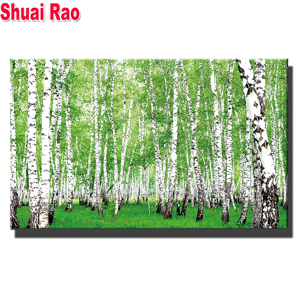 

Новинка 2022, искусственная береза 5 d, картина «сделай сам», Алмазная мозаика, квадратные круглые алмазные мозаичные деревья, подарок ручной р...