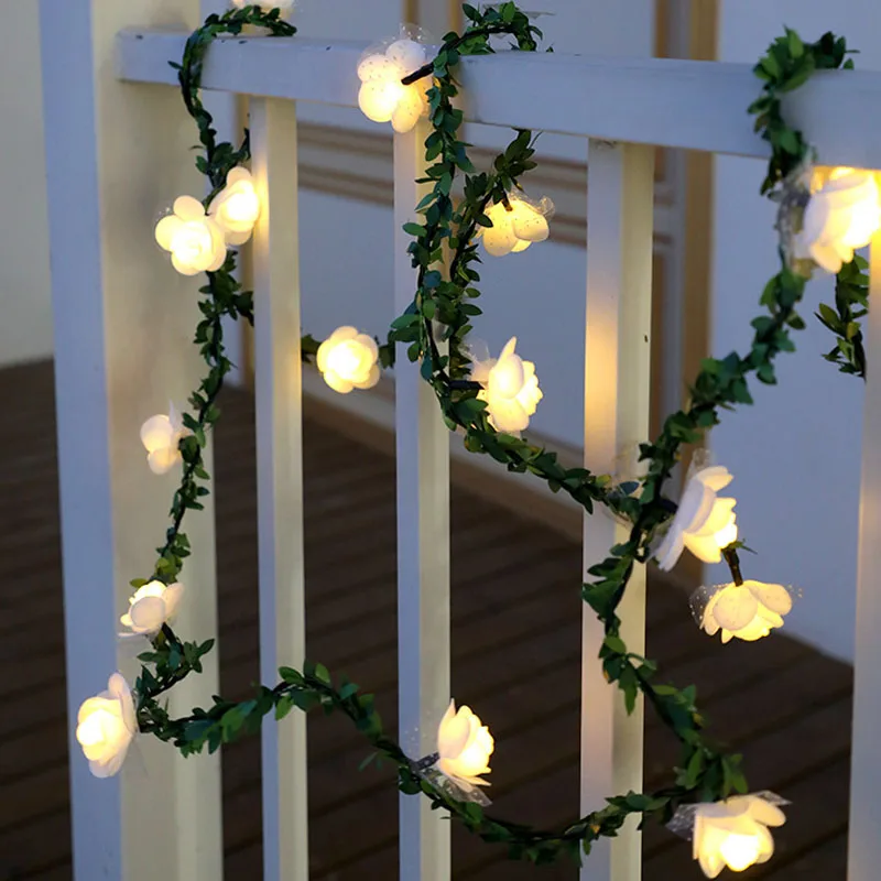 

20 lights rattan garland string lights LED fairy lights Christmas decoration rose string lights holiday DIY Halloween decoration
