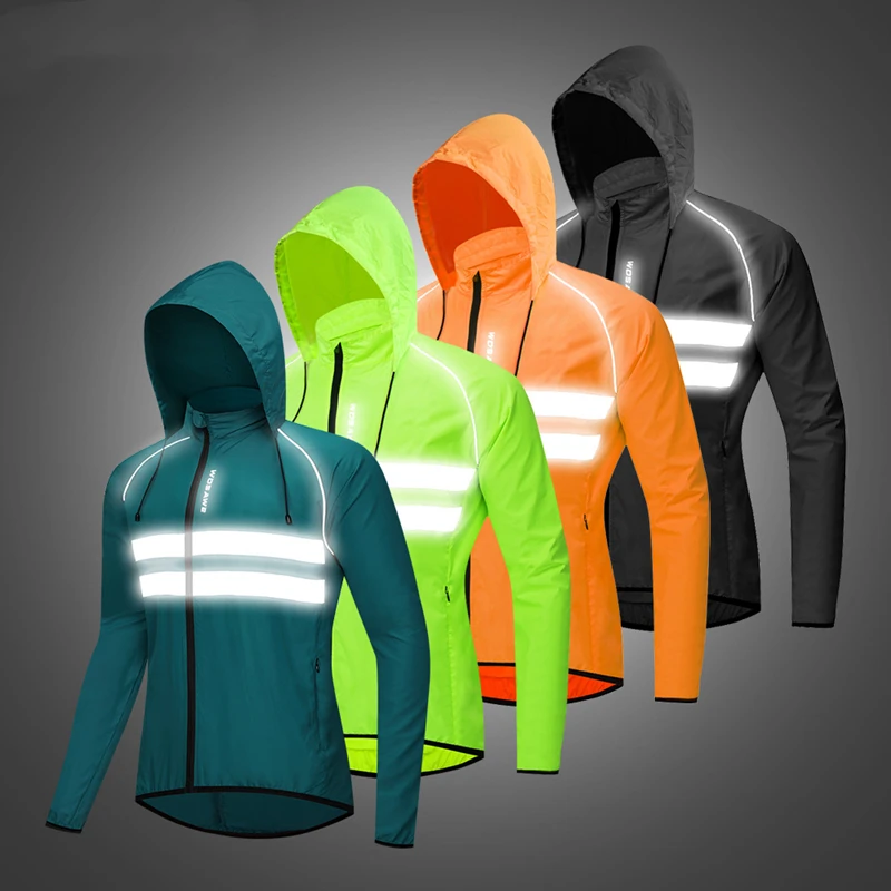 

Светоотражающая Мужская велосипедная куртка, ветрозащитная ветровка для горного велосипеда, ветровка с длинным рукавом для бега, езды на в...