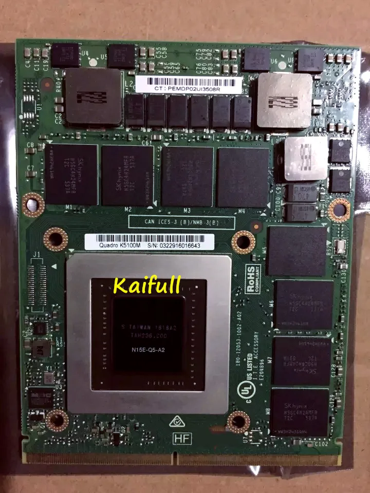 Абсолютно Новый K5100M K5100 GDDR5 8 Гб видеокарта Vedio N15E-Q5-A2 с x-кронштейном для Dell M6700 M6800 HP