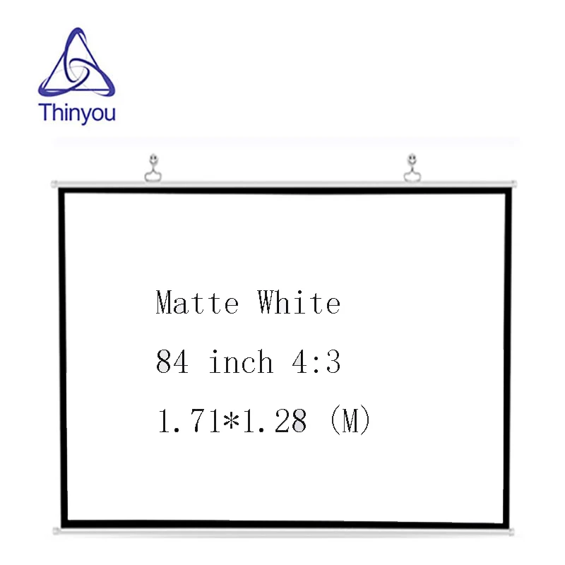 Проектор Thinyou диагональный 84 дюйма 4:3 портативный проектор с ручным выдвижным