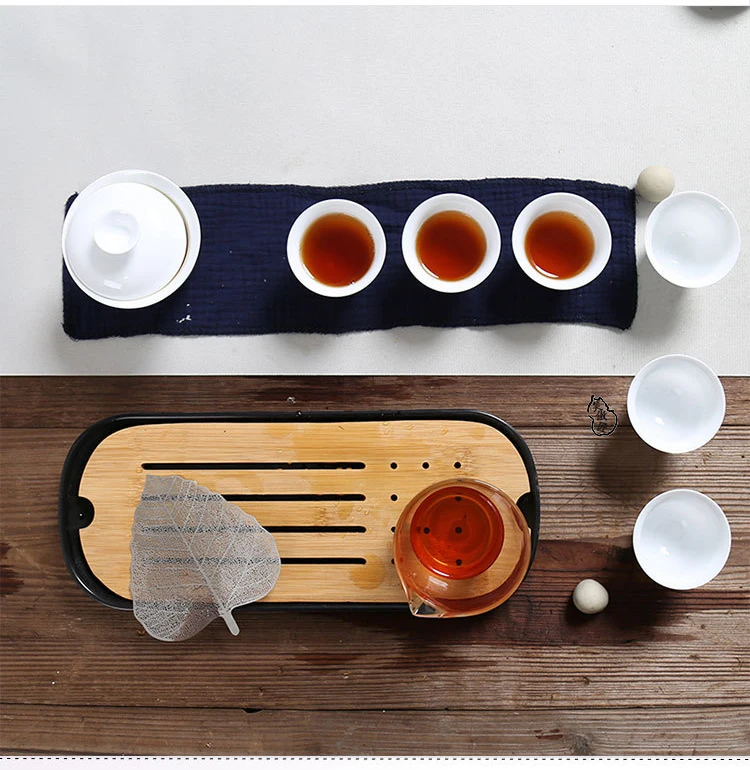 Фарфоровый сервиз Gaiwan чайные чашки Кружка Чайный чайник для чайной церемонии, китайский портативный чайный набор кунг-фу, керамическая дорожная чайная чашка с пакетом