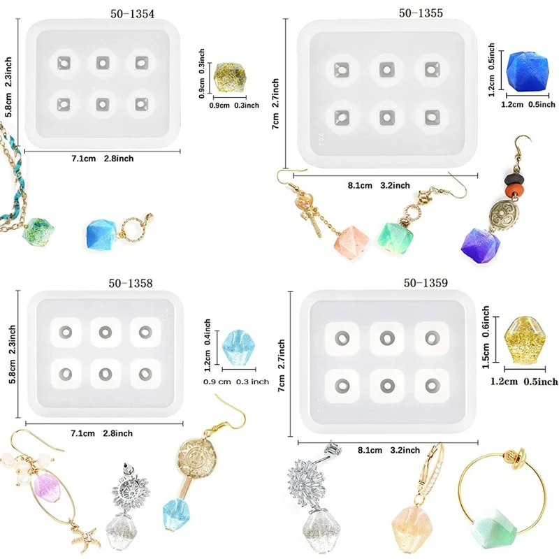 

12 Pcs/Set DIY Crystal Epoxy Resin Mold Bracelet Necklace Beaded Silicone Mould