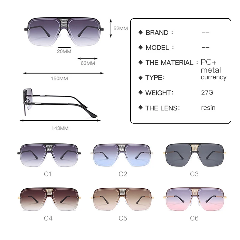 

2020 Classic Pilot Square Sunglasses for Men Women Metal Hollow Unique Brand Design Women Outdoor Driving Sun Glasses UV400