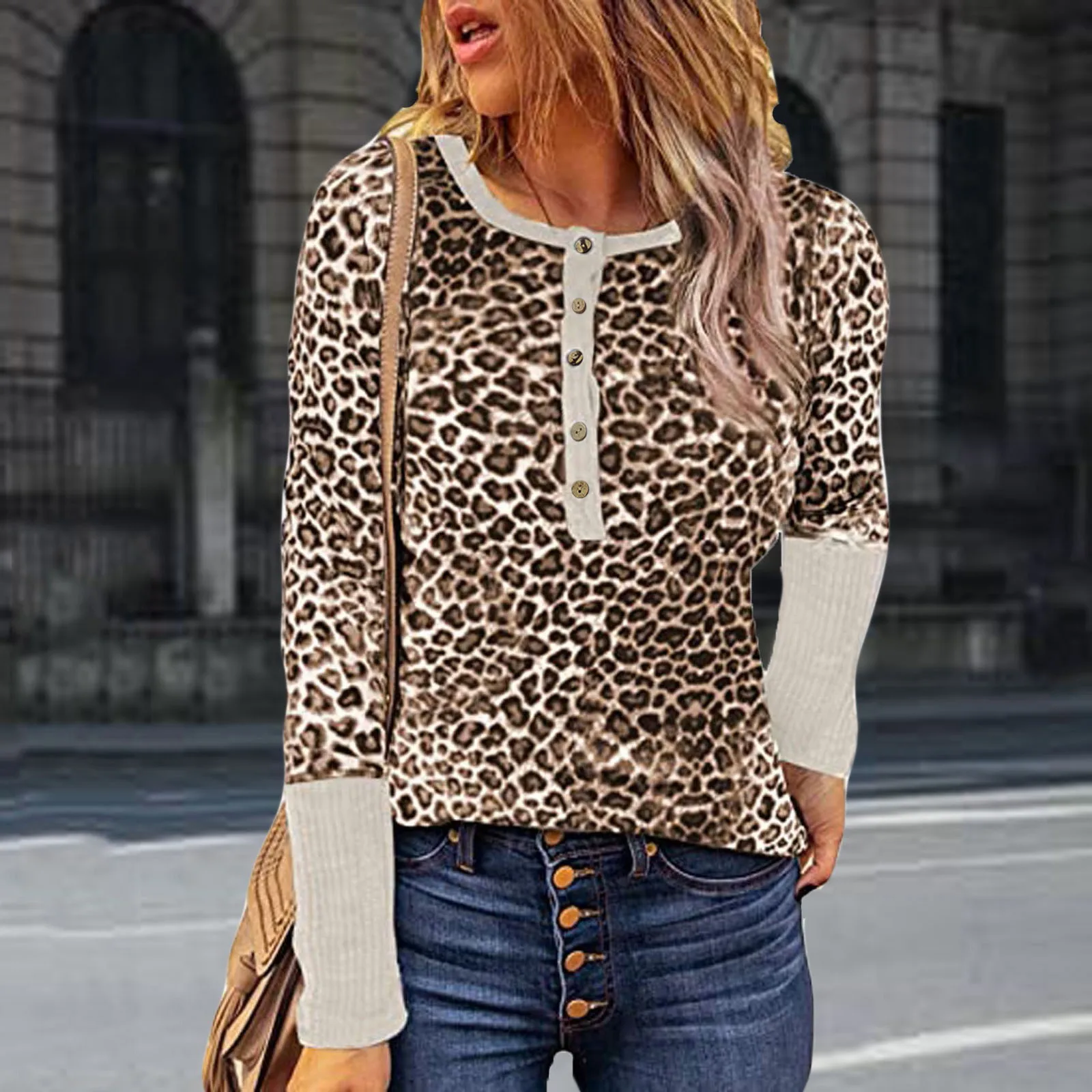 

2021 Women's Long Sleeve Shirts V-neck Tunic Front Button Shirt Fashionable Design Fashion Comfy High Quality Top Blusa Feminina