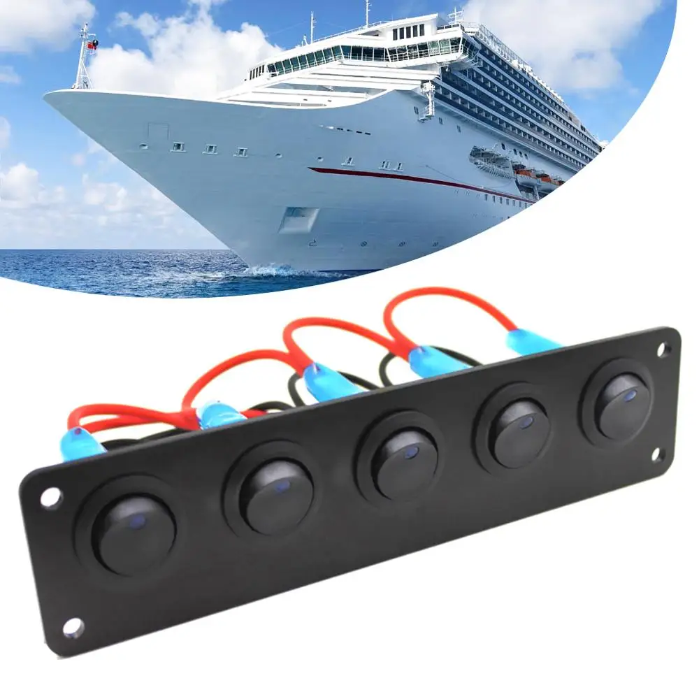 5 банд 12В/24В круглый светодиодный кулисный переключатель панель Rocke