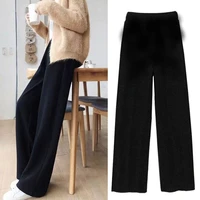 2022 new woman solid color pants autumn female elastic waist casual trousers ladies all match wide leg pants 3xl q223