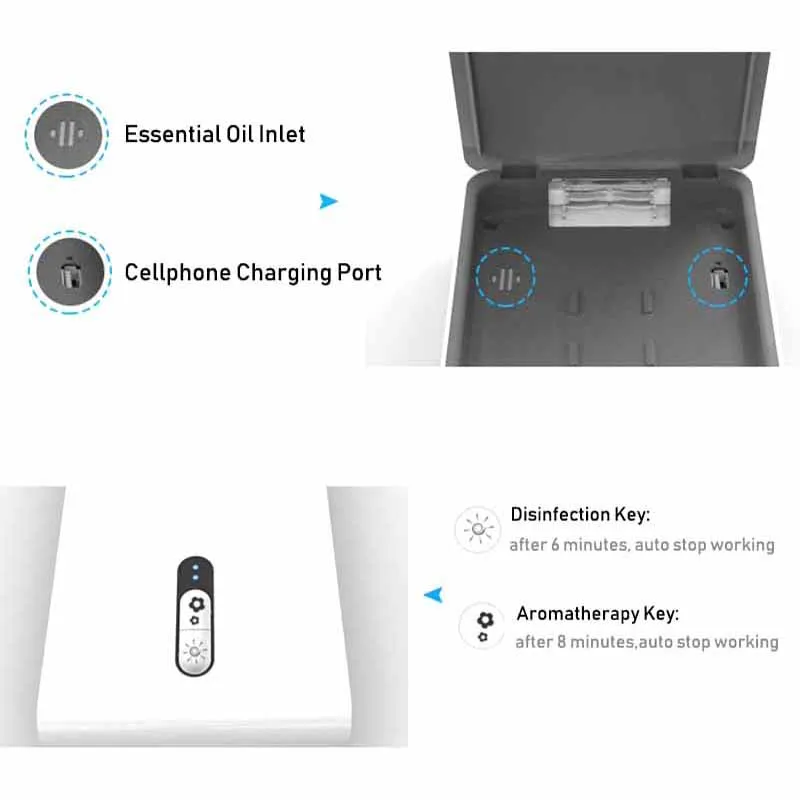 Двойная УФ лампа стерилизатор для телефона коробка многофункциональное