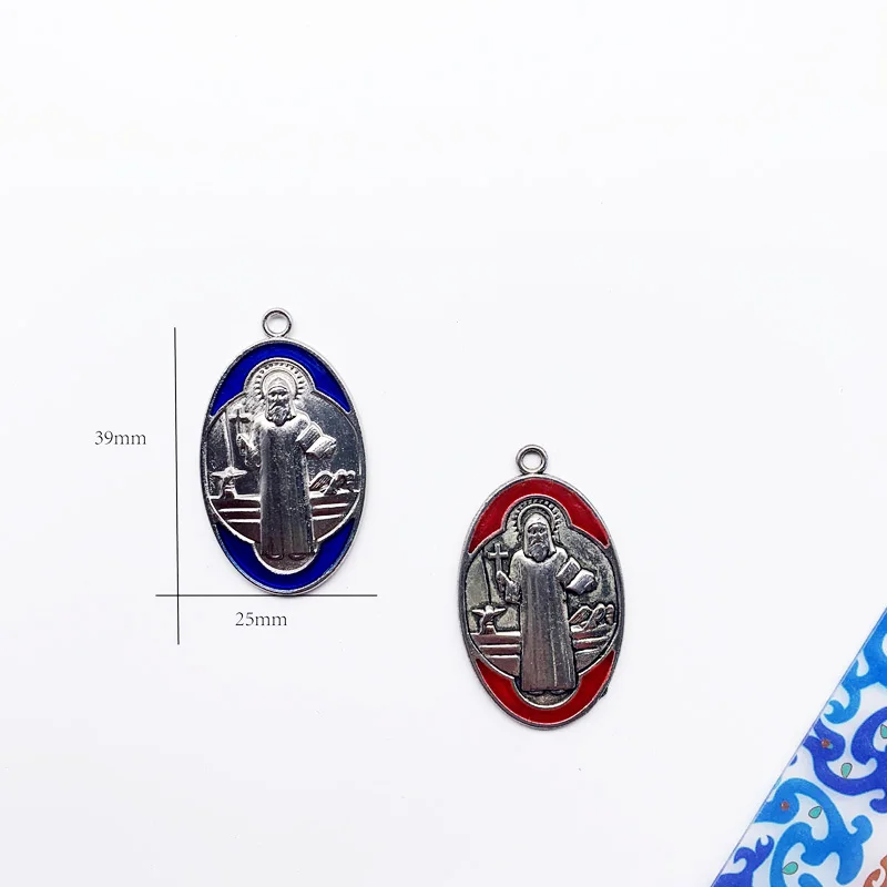 Религиозный Шарм Кулон металлическая цепочка для ключей Крест Святого Бенедикта