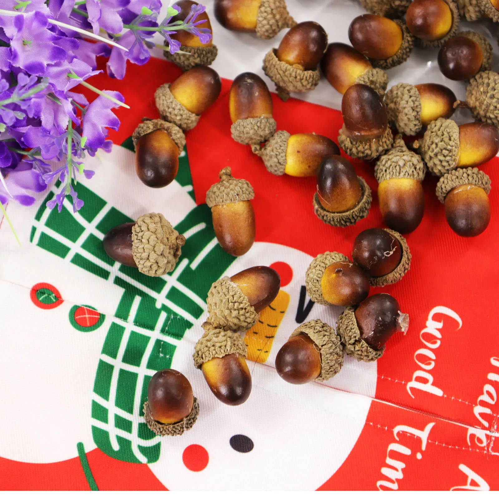 new 20pcs 3 3x2 3cm small acorn sell simulation christmas decorations acorn autumn harvest decorative table top decor supplies free global shipping