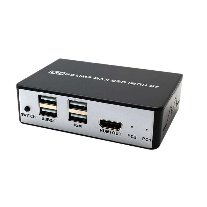 HDMI USB KVM переключатель поддержка переключения Hotkey 4K/60 Гц 2 в 1 выход для обмена