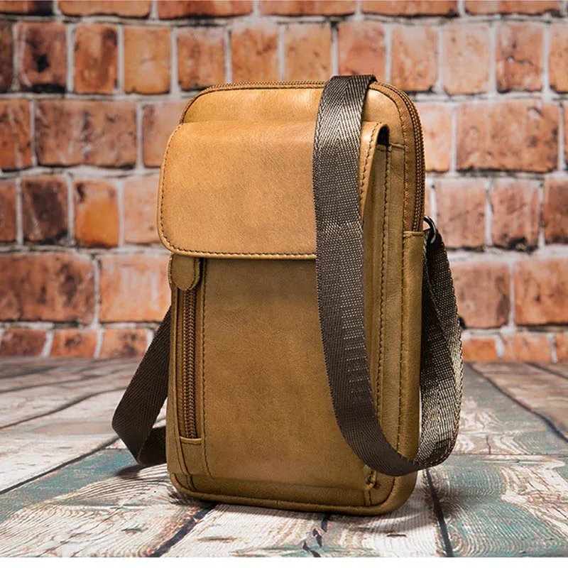 Мужские поясные сумки из натуральной кожи поясная сумка 6 5 дюймов для телефона