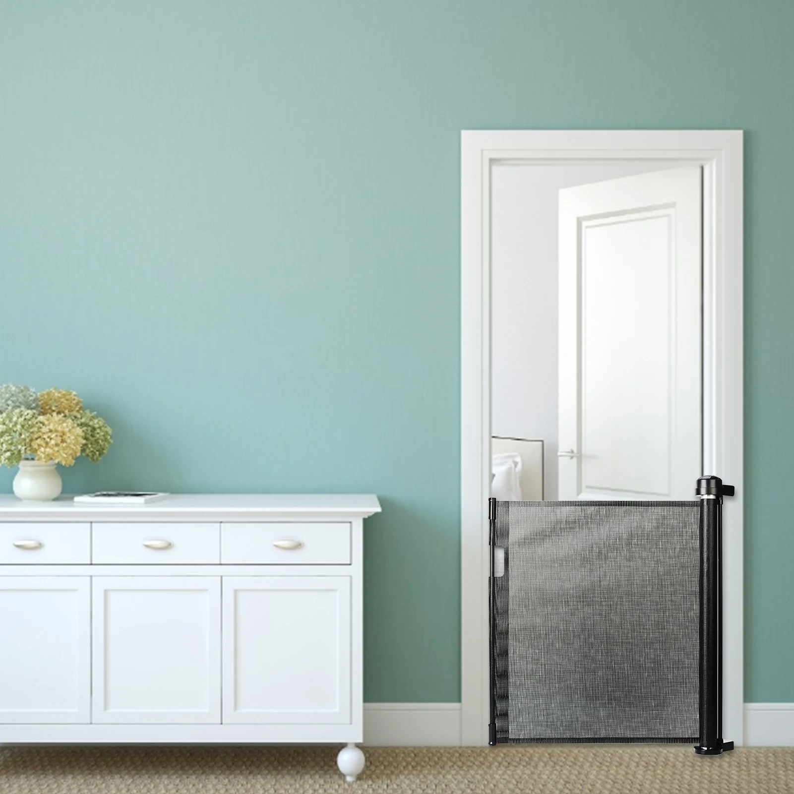 

Security Fence Indoor And Outdoor Retractable Gate Child Pet Mesh Safety Door Safe And Durable Baby Protection Doors accepted