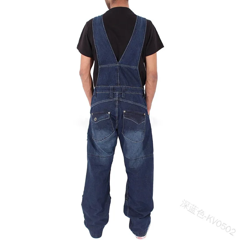 Fashion Men Jeans 2021 New Suspenders Loose Multi-pocket Jeans Casual Pants Men Clothing Plus Size Overalls Trend Denim Pants