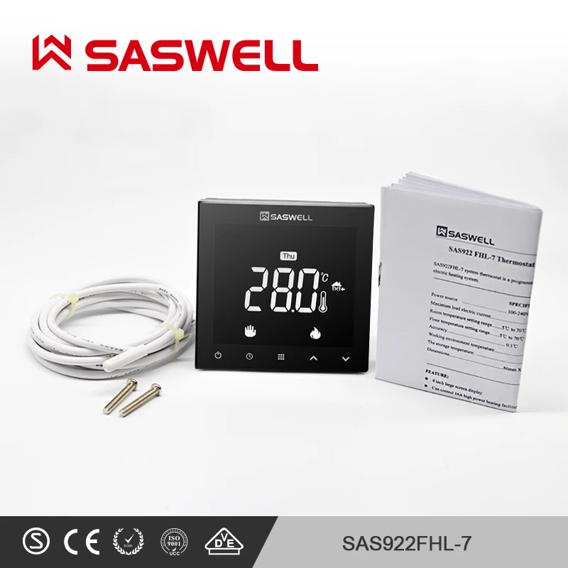 SASWELL Wi Fi термостат контроллер для электрического комнатного подогрева пола