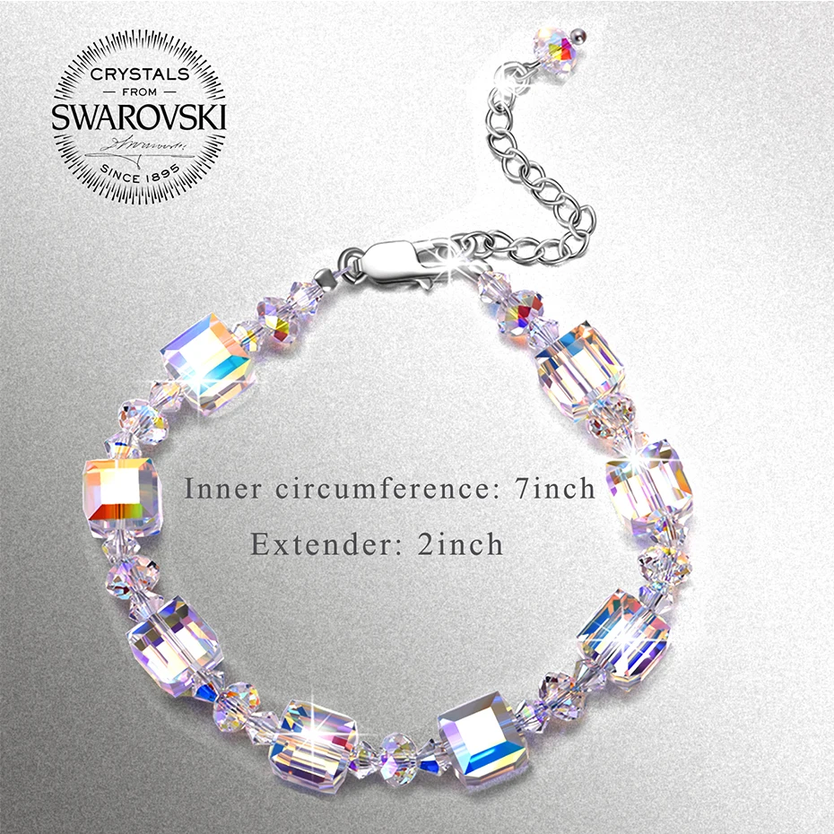 AOBOCO браслет Романтика Регулируемый Кристалл от Swarovski 925 пробы Серебряный браслет браслеты ювелирные изделия женские трендовые подарки