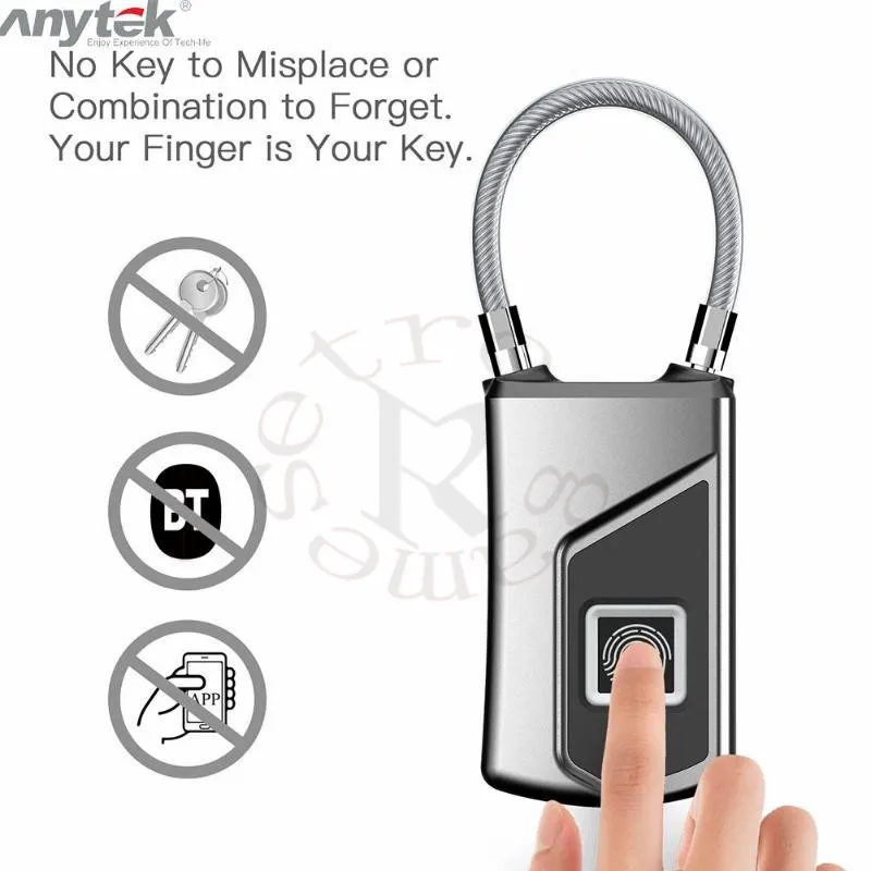 Умный Замок с отпечатком пальца Anytek L1 + новая модель Plus защита от кражи IP65