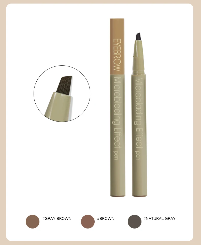 3 цвета карандаш для бровей матовый натуральный стойкий эффект микроблейдинга