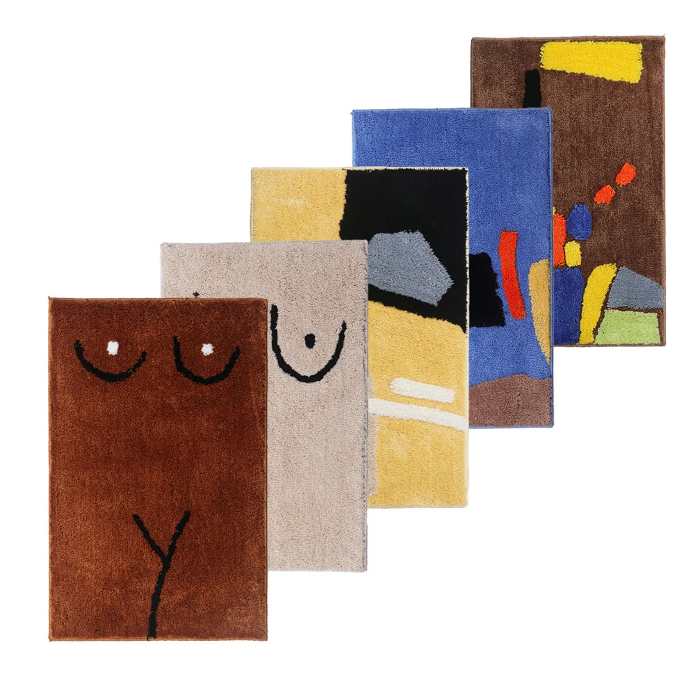 Абстрактный флокирующий коврик из микрофибры с геометрическим рисунком