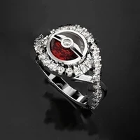 womens 925 silver elf ball series red and white ring engagement wedding gift jewelry ring wholesale