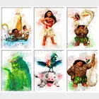 Алмазная живопись Disney 5D Моана, акварельная живопись, Maui Pua, Черное море, TeFiti, настенная мозаика, вышивка крестиком, домашний декор
