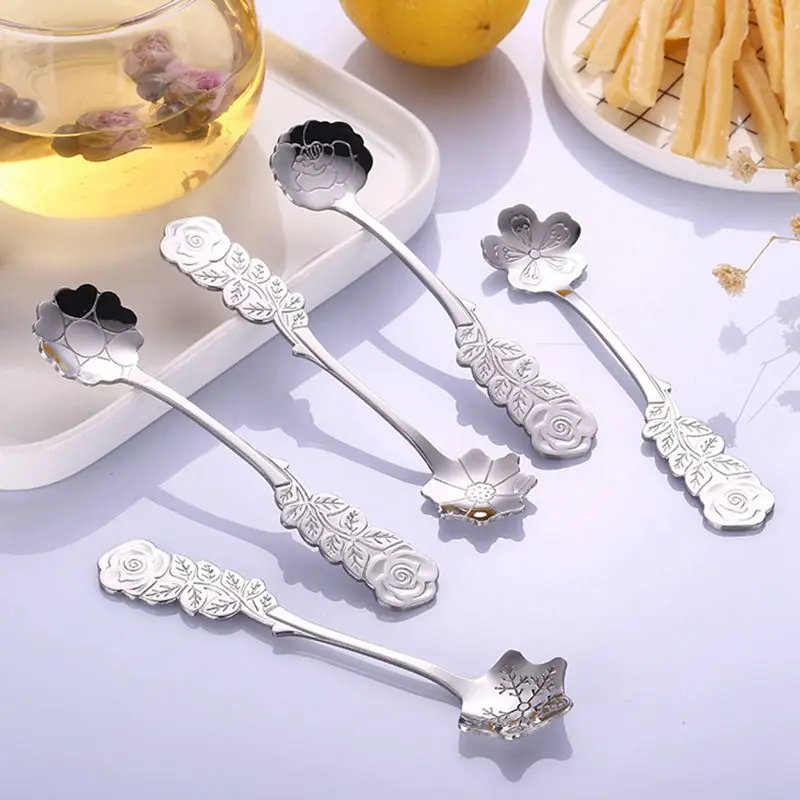 

Stainless Steel Spoon Bar Dessert Spoon Seasoning Spoon Stainless Steel Coffee Mixing Spoon Minimalist Carved