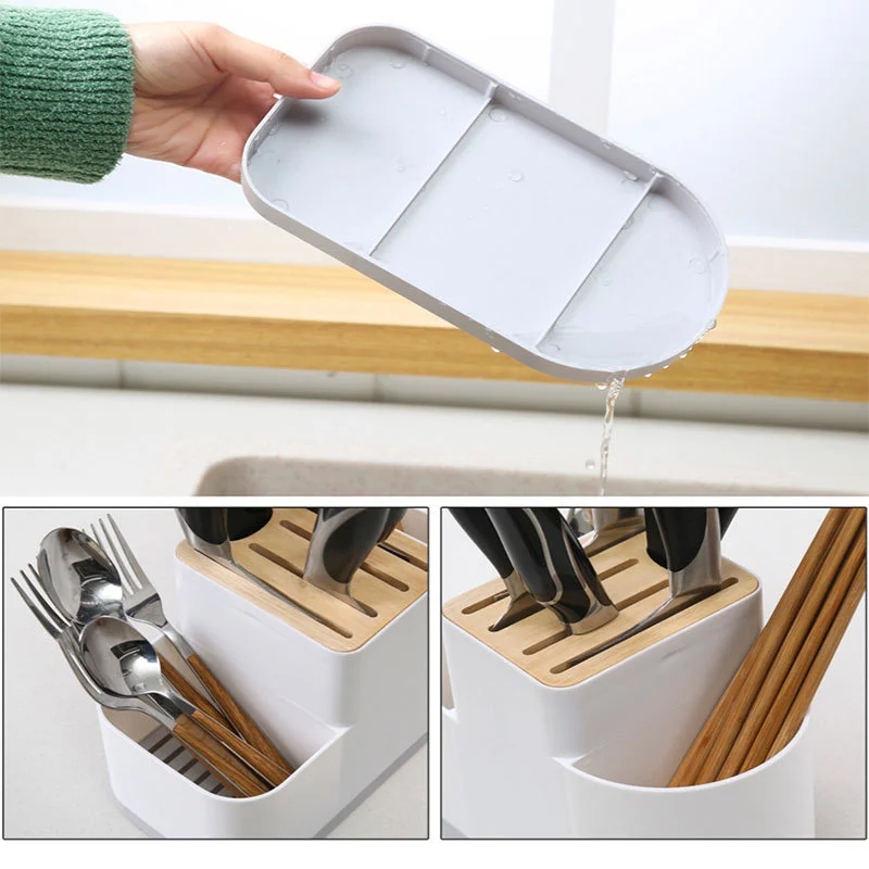 kitchen storage box utensil holder knife block abs flatware drainer storage box spoon fork chopsticks kitchen organizer rack free global shipping