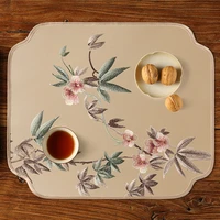 new chinese style dining table cushion embroidery decorative pad western style placemat plate mat ashtray vase cloth liner