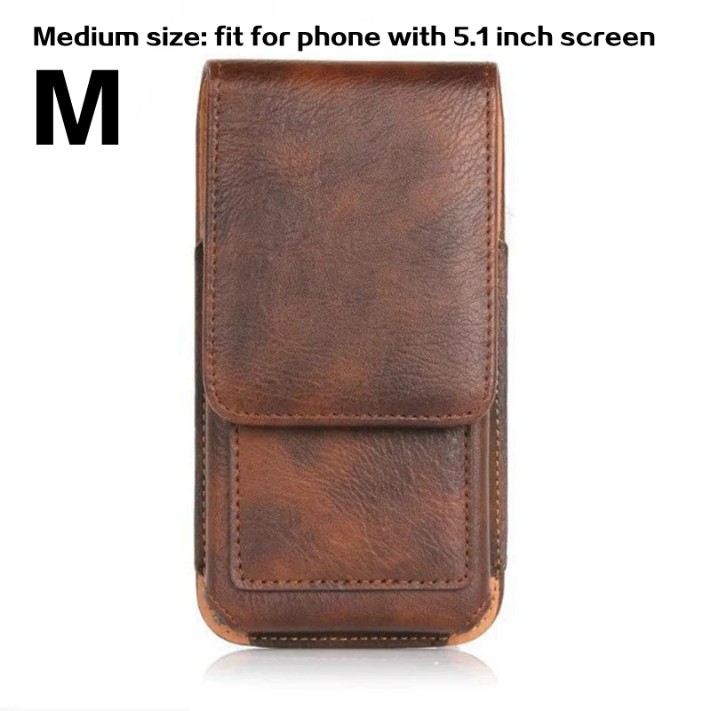 Medium brown Поясная сумка для телефона чехол для мобильного телефона для iphone 6/6s/iphone 7 Plus/8 Универсальный 4,7/5,5 дюйма поясная сумка Для мужчин поясная сумка для iphone 6 6s 7 8 Plus - Цвет: Medium brown
