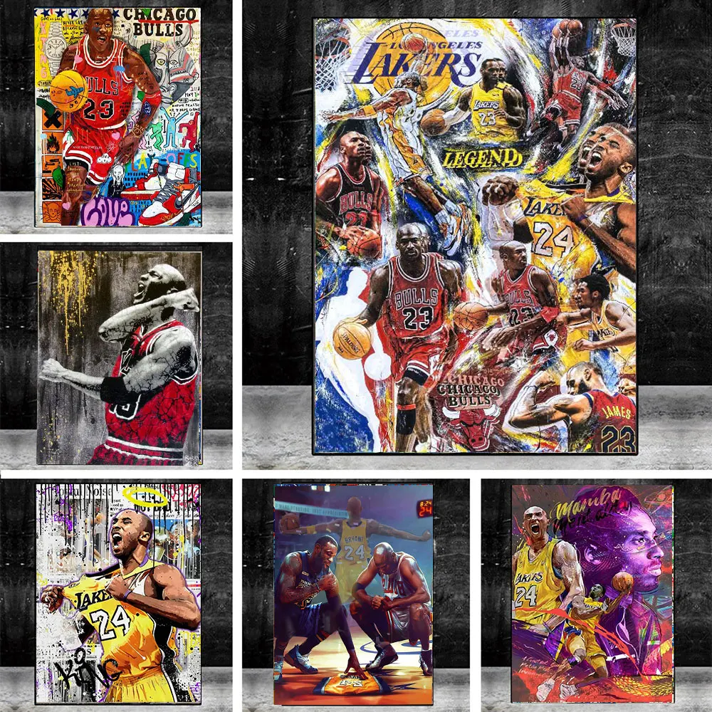 

Graffiti Art Basketball Star Posters And Prints Sports Mural Canvas Painting Oil Print Poster Picture For Living Room Home Decor