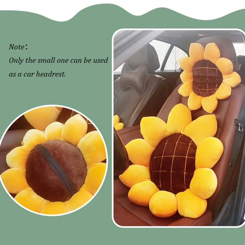 

Soft Cute Sunflower Lovely Accent Plush Pillow Girl's Gift Bedroom Home Car Decoration Stuffed Flower Cushion
