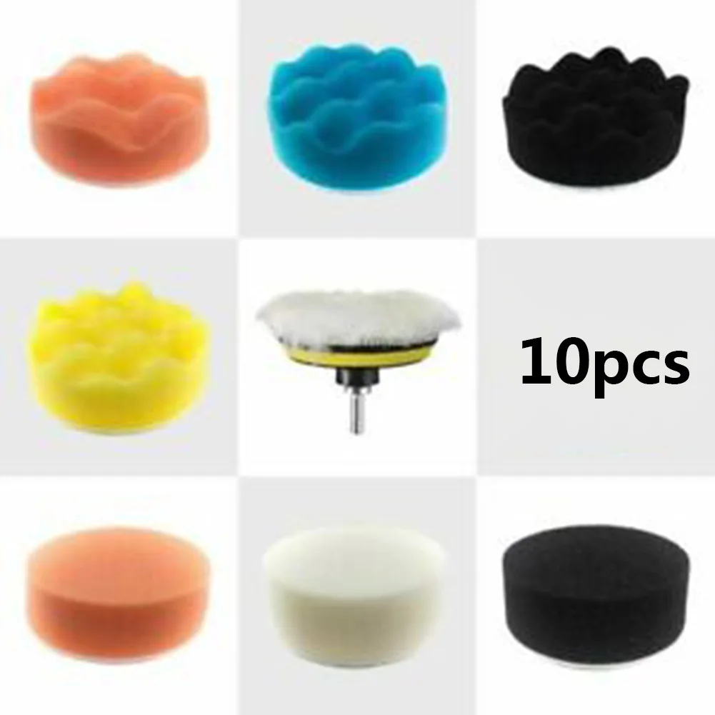 

10PCS Car Buffing Pads Polishing Buffer For Drill Sponge Set Waxing Foam Sealing