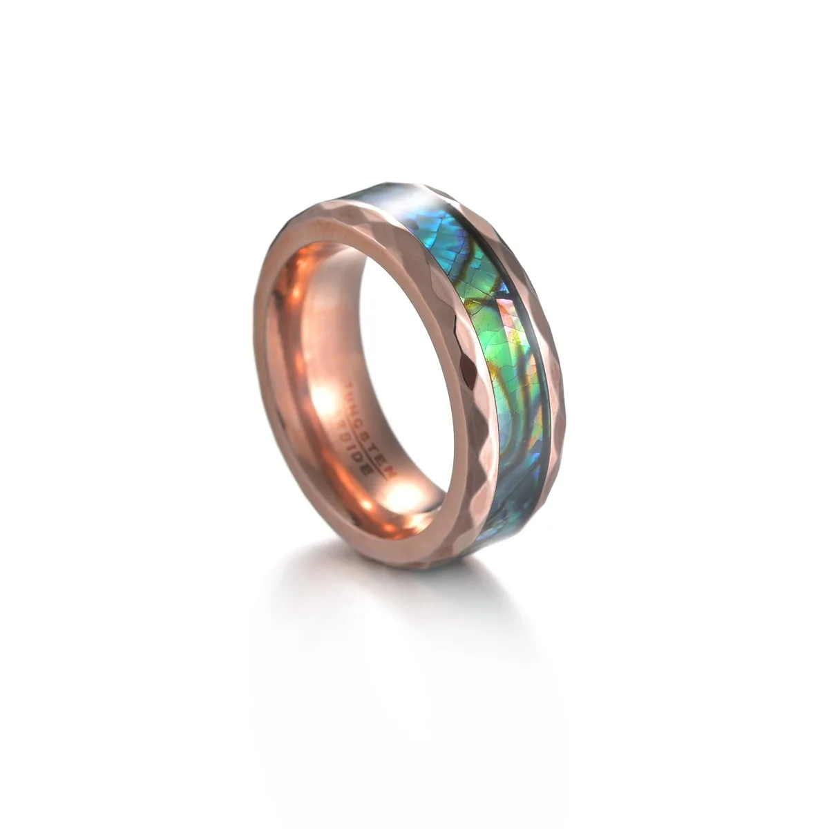 

Tungsten Carbide Men's Ring 2021 Free Shipping Cut Edge Black Rose Golden Tungsten Steel Abalone Shell Ring