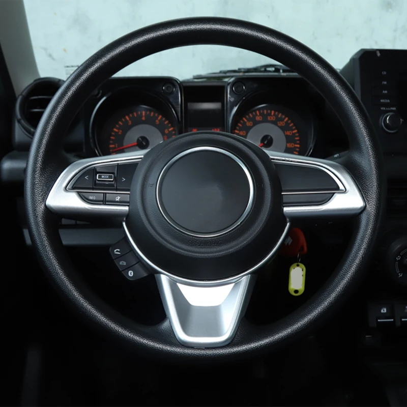 

for Suzuki Jimny 2019 2020 Steering Wheel Trims Interior Decoration Sticker, Silver