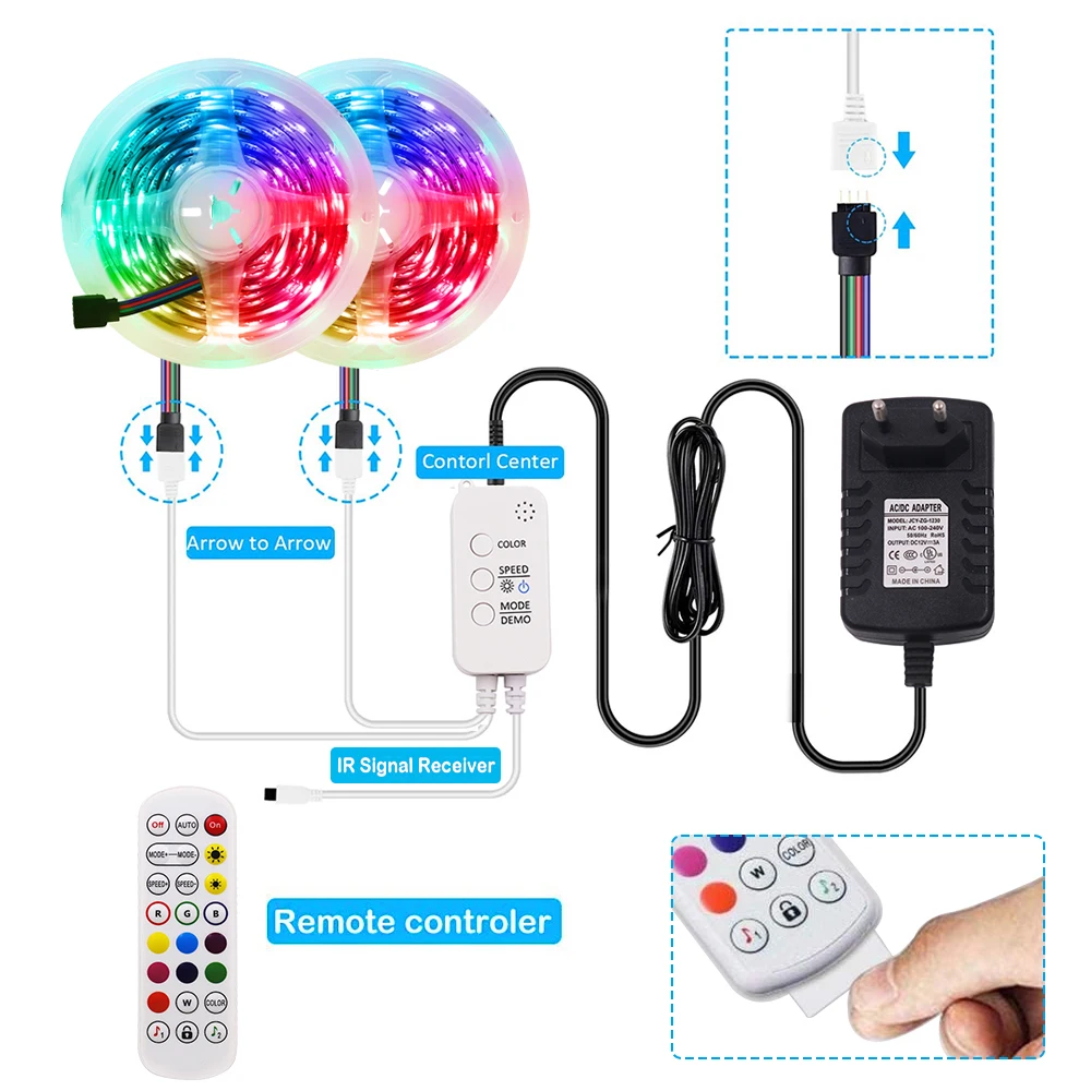 Светодиодная лента 5050 RGB светильник с поддержкой Bluetooth Гибкая Музыкальная 5 м 10 20