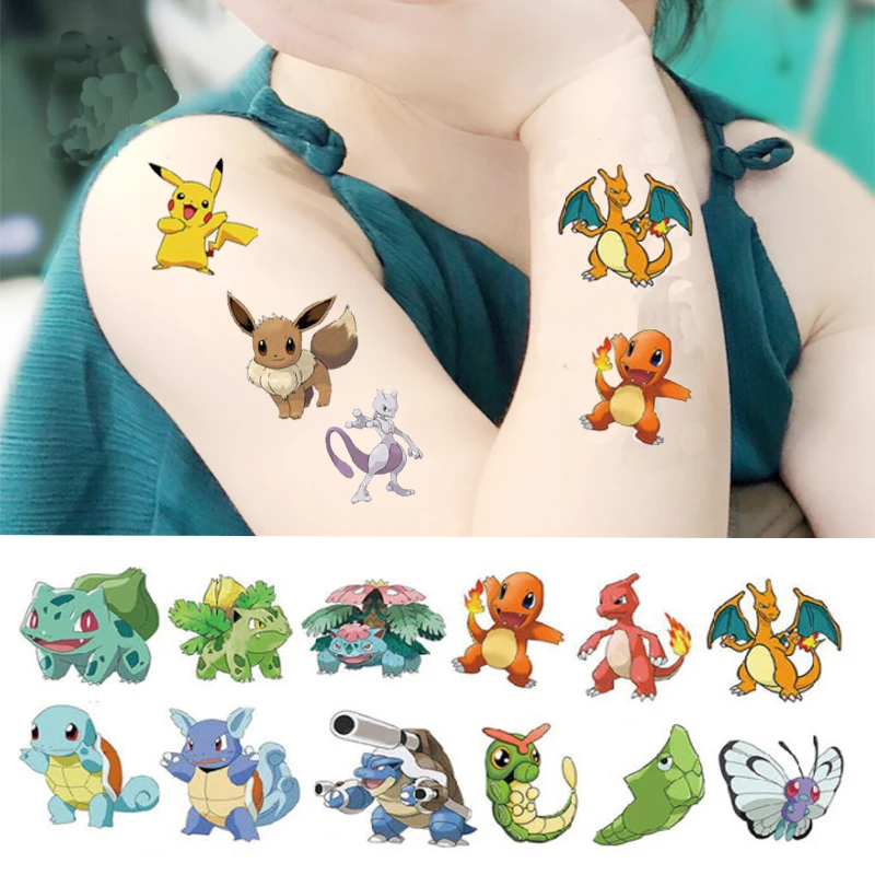 Оригинальные детские наклейки с покемоном и татуировками 1 шт. фигурка Пикачу