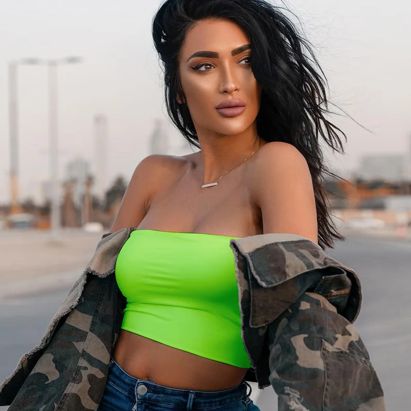 

Women Intimates Sexy Strapless Top Sleeveless Female Elastic Boob Bandeau Fashing Beach Style Mature Women Casual Trend Tube Top