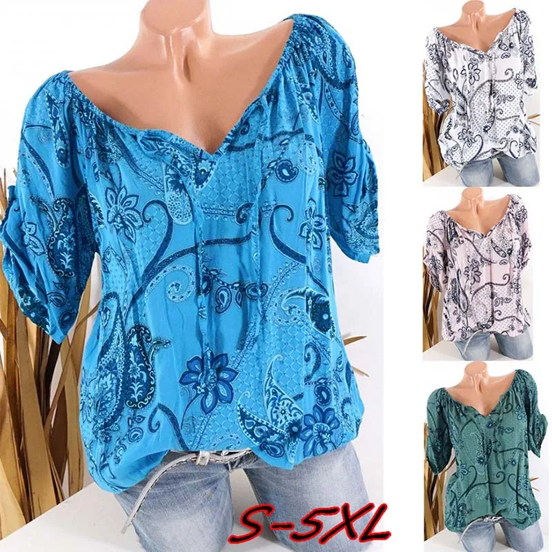 Bohemia Ethnic Kimono Women Tee Floral Pattern Print Deep V-Neck Lacing Up Tied Bow Bat Sleeve Cardigan Short Tops |
