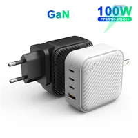 100w 4 port gan usb c type c power adapter pd3 0 87w65w45w20w fast charger for macbook proair dell hp samsung qc4 0 3 0 pps