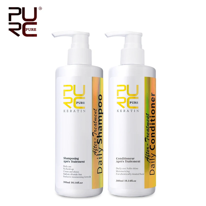 

PURC 300ml Daily shampoo and conditioner hair care set professional use for keratin hair treatment make hair smoothing and shine