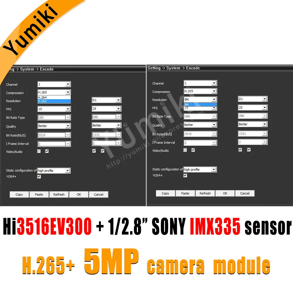 H.265AI/H.265 +/H.264 5MP 2592*1944Pixel Hi3516EV300 + SonyIMX335 1/2.8 &quotIP-камера Модульная плата HD-освещение