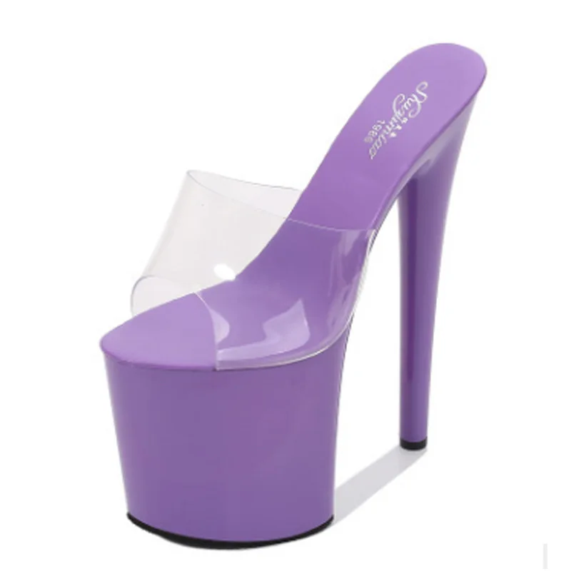 

Super high heel night club sandals big size hate sky high 20cm one line sandals Roman shoes