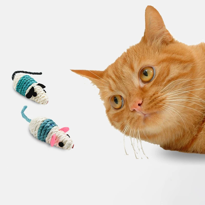 Лучшие Продавцы! 1 игрушка для домашних питомцев сизаль мышь перо кошек любимая