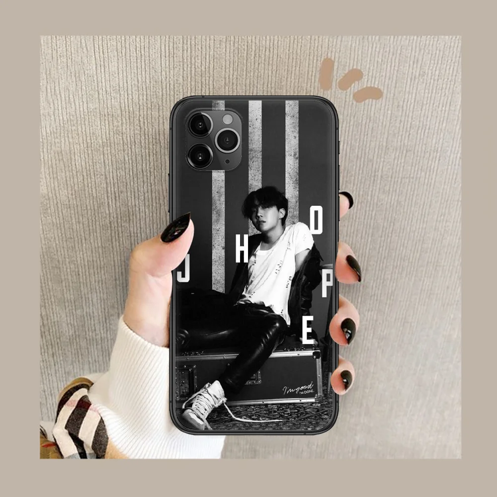 

J-Hope kpop Phone Case Cover Hull For iphone 5 5s se 2020 6 6s 7 8 12 mini plus X XS XR 11 PRO MAX black Coque Luxury Cover 3D