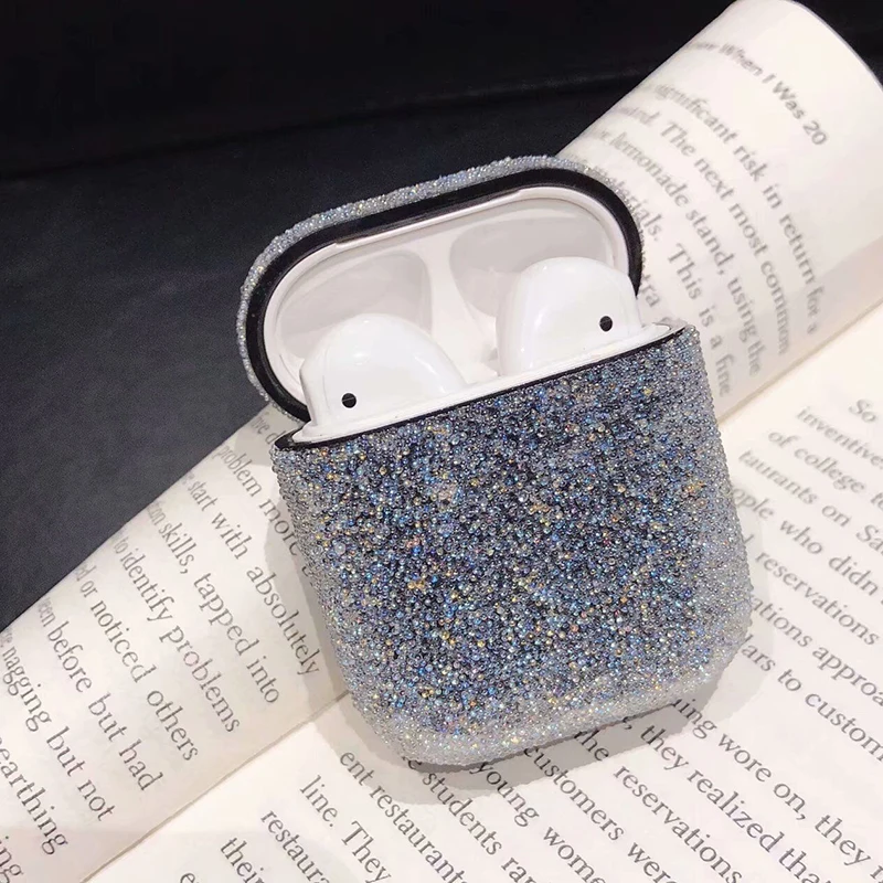

New Luxury Cute Crystal Glitter Wireless Bluetooth-compatible Earphone Accessories Hard Case For Apple Airpods 2 1 Charging Box